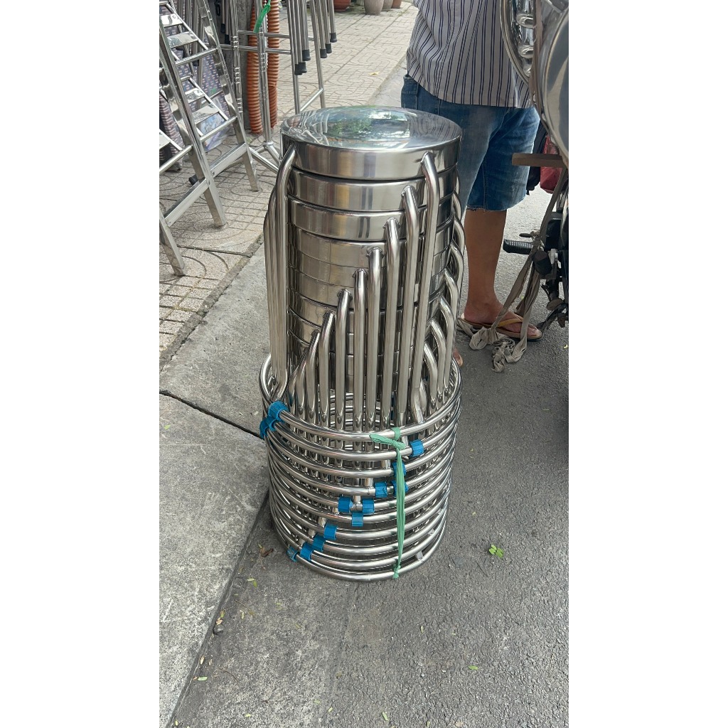Bàn Tròn Inox Gấp Gọn - Tiện Lợi - Chính Hãng Thành Nam - Inox 201 Không Gỉ - Chịu Lực Tốt
