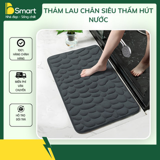 Thảm Lau Chân Siêu Thấm Hút Nước, Chống Trơn Trượt,Họa Tiết Vân Đá Nổi Cao Cấp, Chất Vải Chống Trơn Trượt