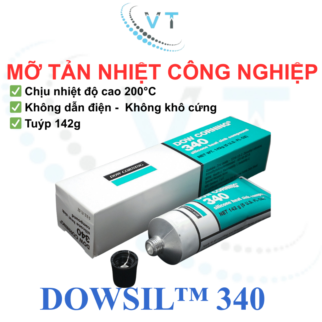 Keo tản nhiệt Dowsil 340 - Mỡ silicone dẫn nhiệt không khô Dow Corning 340 cho linh kiện điện tử, công suất lớn