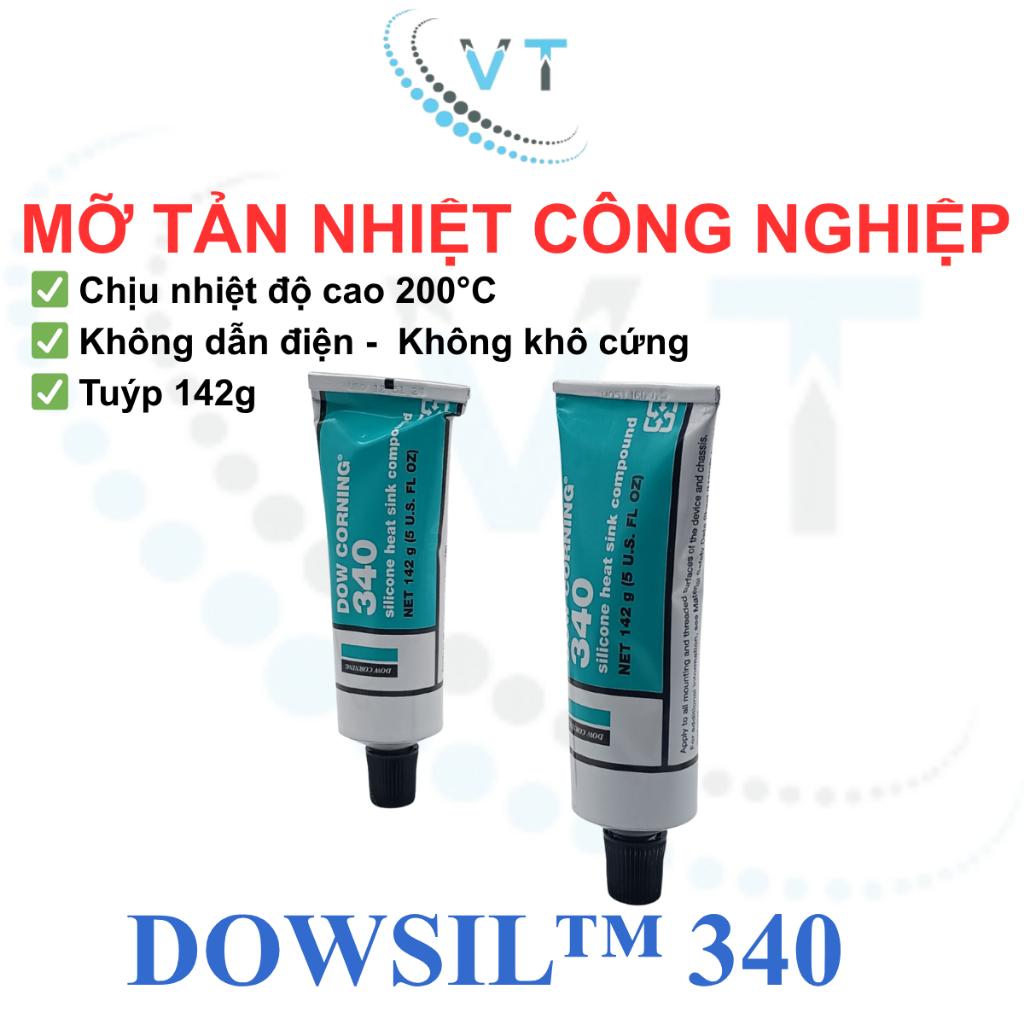 Keo tản nhiệt Dowsil 340 - Mỡ silicone dẫn nhiệt không khô Dow Corning 340 cho linh kiện điện tử, công suất lớn