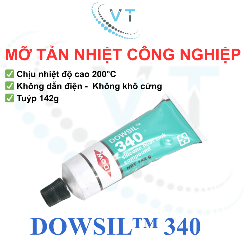 Keo tản nhiệt Dowsil 340 - Mỡ silicone dẫn nhiệt không khô Dow Corning 340 cho linh kiện điện tử, công suất lớn