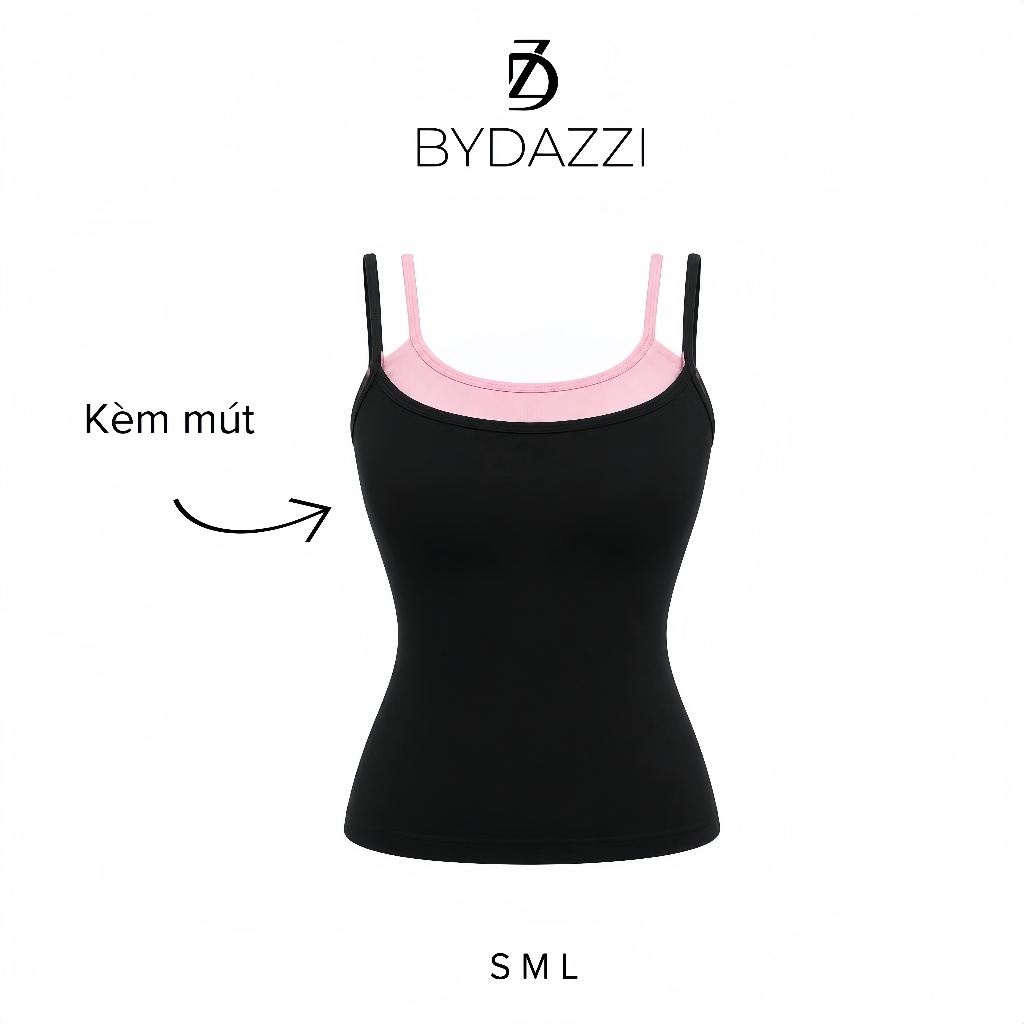 [KÈM MÚT] Áo 2 dây phối màu pastel MÙA HÈ nữ tính form ôm dáng vải cotton DAZZI Women A090