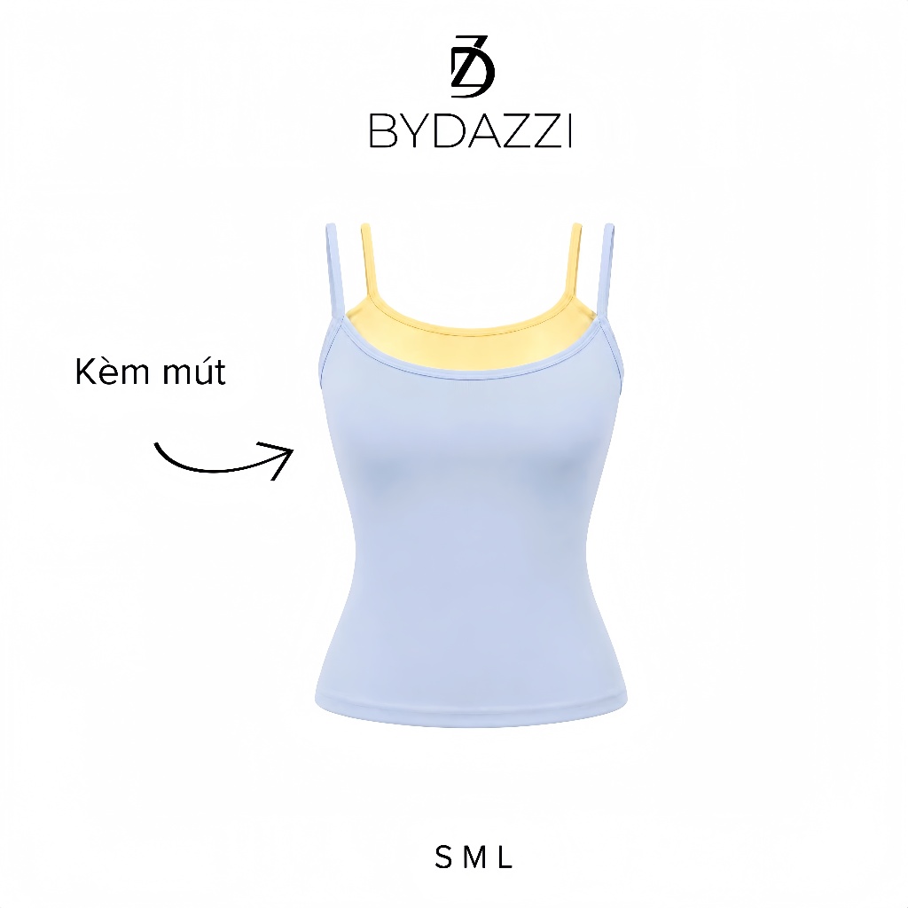 [KÈM MÚT] Áo 2 dây phối màu pastel MÙA HÈ nữ tính form ôm dáng vải cotton DAZZI Women A090