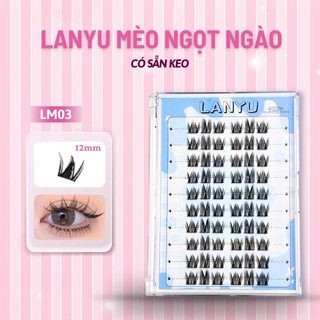 Mi giả sẵn keo 10 HÀNG Mi giả Lanyu tự dính có thể tái sử dụng nhiều lần
