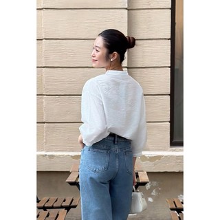 Áo Sơ Mi Nữ Kiểu LAMER FASHION Cổ Tàu Tay Lỡ Công Sở, Vải Tơ Mềm Mát HSD-V61H26Q005