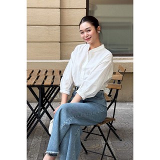 Áo Sơ Mi Nữ Kiểu LAMER FASHION Cổ Tàu Tay Lỡ Công Sở, Vải Tơ Mềm Mát HSD-V61H26Q005
