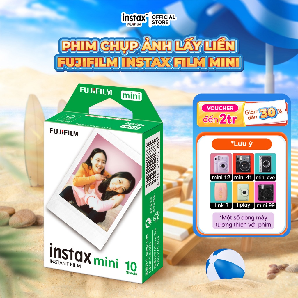Phim Chụp Ảnh Lấy Liền Fujifilm instax Film Mini Viền Trắng - Dùng Cho instax Mini 12/Mini EVO - 1