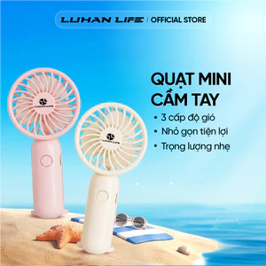 Quạt Cầm Tay sò lạnh Mini Tích Điện LUHAN LIFE , Quạt Tích Điện 3 Chế Độ Gió, Sạc Type C Tiện Lợi