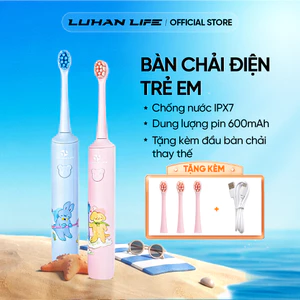 Bàn Chải Điện Cho Bé Sóng Âm Sonic LUHAN LIFE , Bàn Chải Đánh Răng Điện Trẻ Em Lông Mềm Đa Năng IPX7