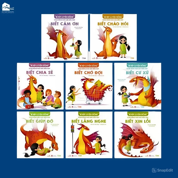 Sách cho bé - "Bí Kíp Luyện Rồng" - Cùng Rồng Nhỏ Học Điều Hay - Trọn bộ 8 cuốn - Sách tranh
