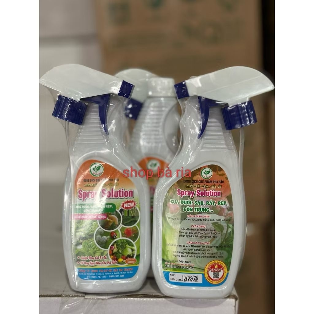 Chai Dung Dịch Chế phẩm Sinh Học SPray Solution Pha Sẵn Chiết Xuất Gừng Tỏi, Ớt