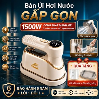 Bàn ủi hơi nước cầm tay Zlife chính hãng, Bàn là hơi nước mini công suất lớn 1500w gấp gọn 180°