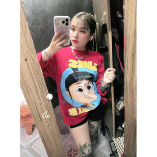 Áo thun đai tay in hình cô gái Ange