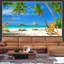Tranh Biển Đại Dương Xanh Bãi Cát Trắng Tráng Gương Cao Cấp Treo Phòng Ngủ Decor Khách Sạn - Homestay Sang Trọng