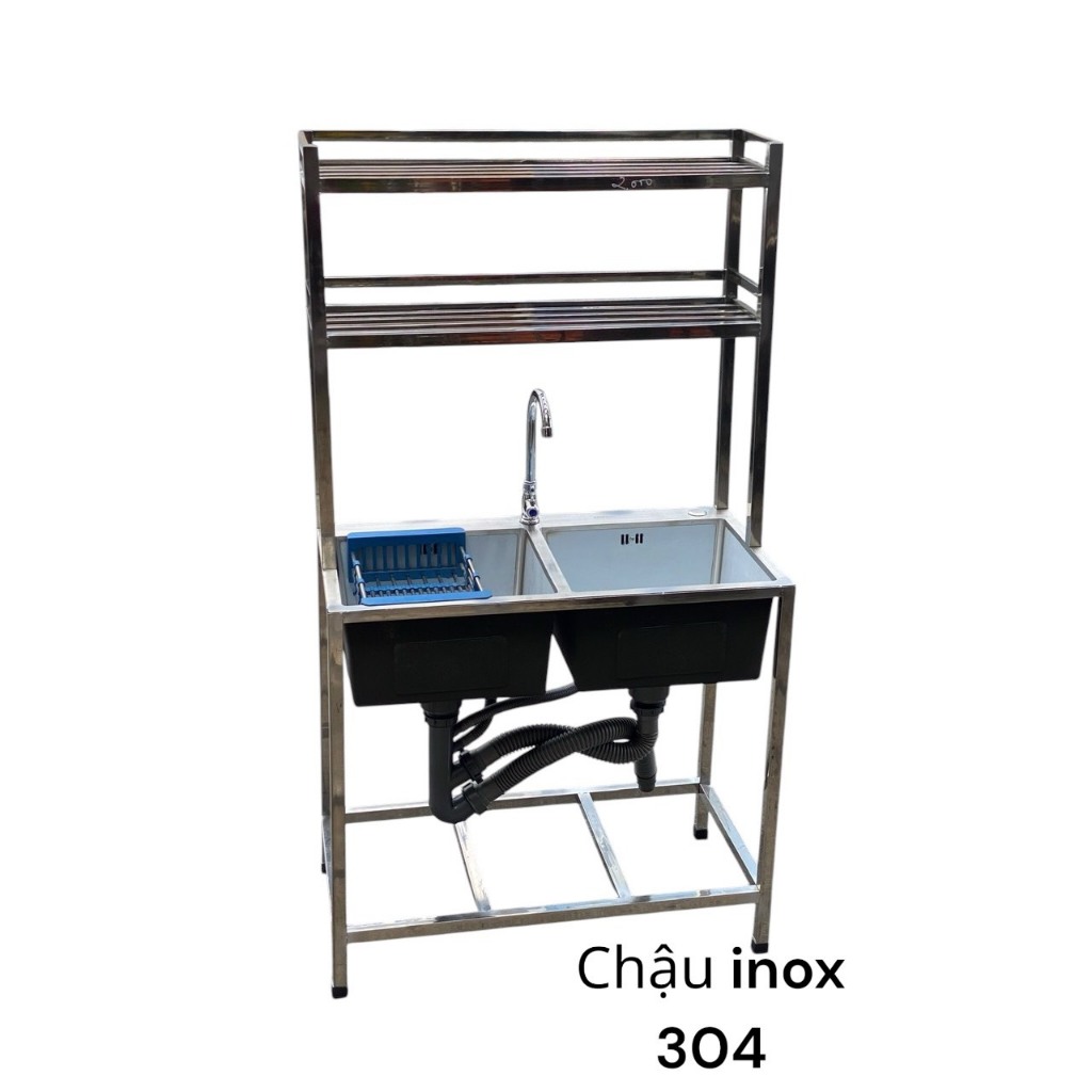 CHẬU RỬA INOX 304  (kèm xả + vòi)