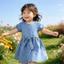Váy jean bé gái sơ sinh 0794L xuất dư, đầm jean trẻ em nữ size 3-9M (2-8kg)