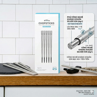 Đũa 5 đôi Haatz HCS078 Inox 316L siêu bền và an toàn