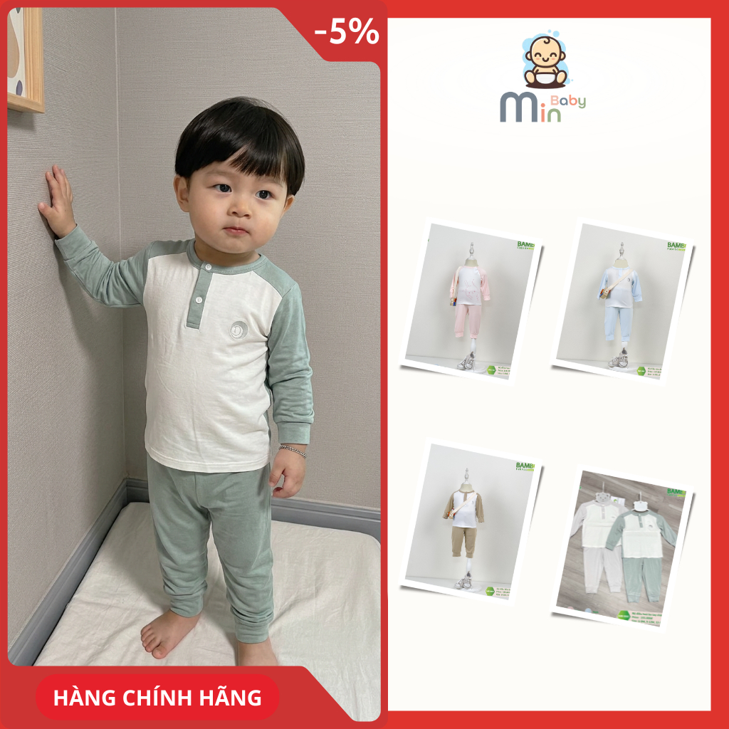 Bộ Dài Tay Cho Bé Vải Sợi Tre Petit Lành Tính Mềm Mịn Co Dãn - Hàng Chính Hãng MIN0081