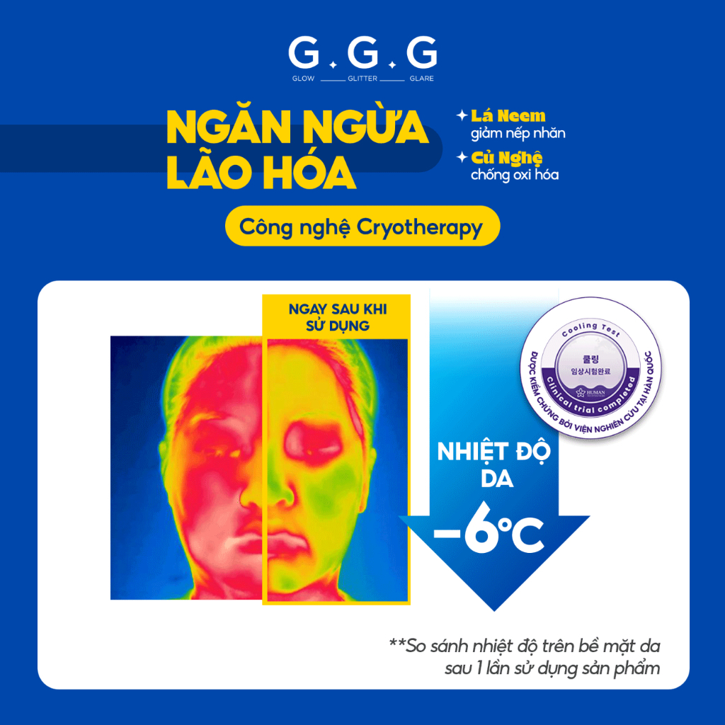 [HÀNG TẶNG] Mặt Nạ Hạ Nhiệt GGG - Làm Dịu Da Ửng Đỏ, Dưỡng Trắng Sáng & Mờ Thâm Sạm G.G.G Cooling Mask 10g
