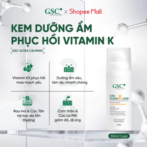 Kem Dưỡng Ẩm Phục Hồi Vitamin K GSC Ultra Calming 50ml – Kem Cấp Ẩm Làm Dịu Da Peel, Da Mỏng Yếu - GC087A