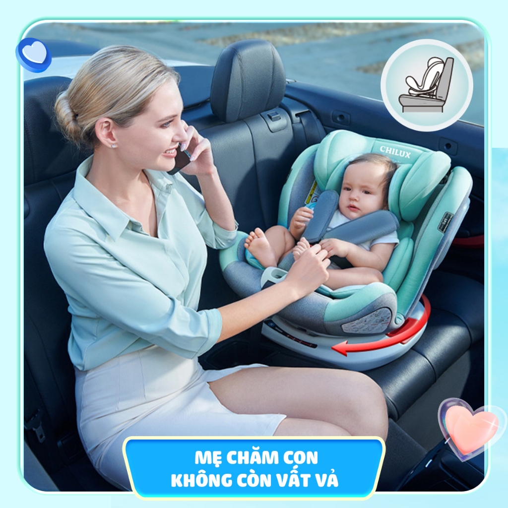Ghế ngồi ô tô cho bé CHILUX ROY 360 l CS008 NEW - An toàn, thông minh, đồng hành cùng bé trên mọi nẻo đường