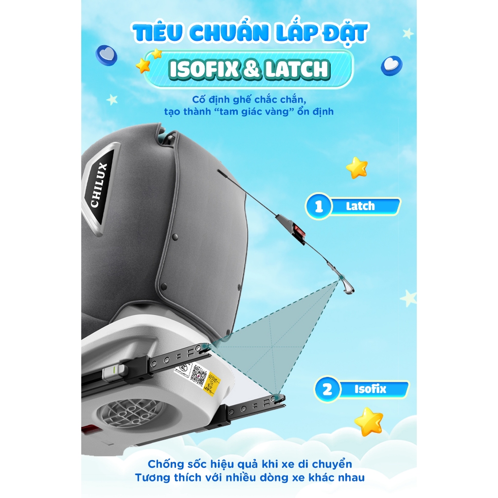 [HÀNG SẴN] Ghế ngồi ô tô cho bé CHILUX ROY 360 I CS008 An toàn, sử dụng cho bé từ 0-12 tuổi