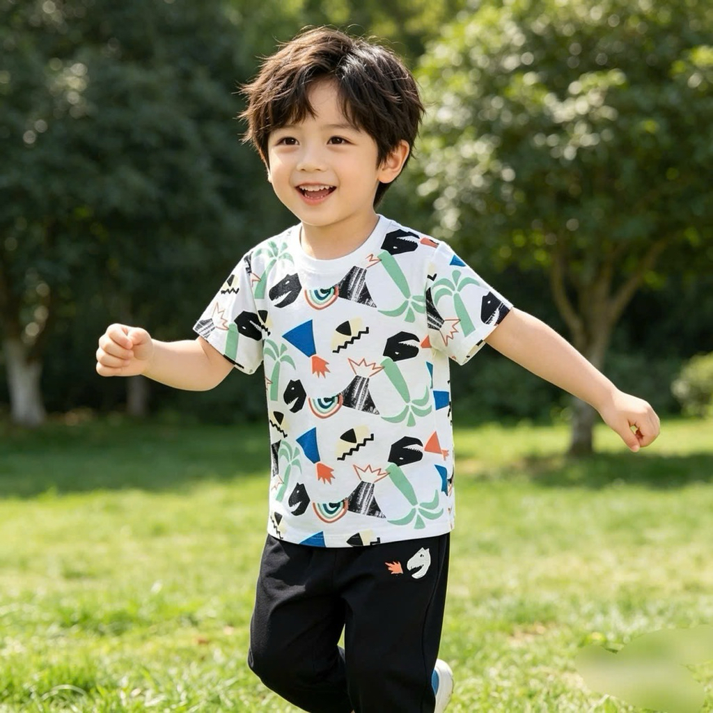 Set Bộ Bé Trai Khủng Long Hàng Dư Xịn Size 12-25kg – Đồ Bộ Trẻ Em Thoáng Mát C6790 C1011