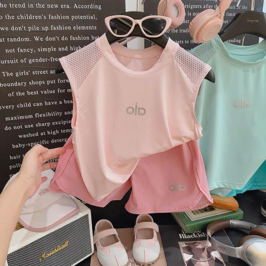 (Order) Bộ quần áo sát nách dáng thể thao thông hơi vải mát dành cho bé trai - bé gái