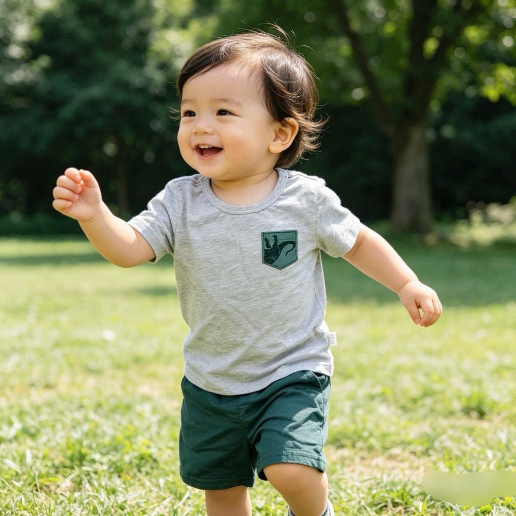 Set Bộ Bé Trai Sơ Sinh Cộc Tay Xuất Dư Mặc Hè 0255L Size 9-12M (6-11kg)