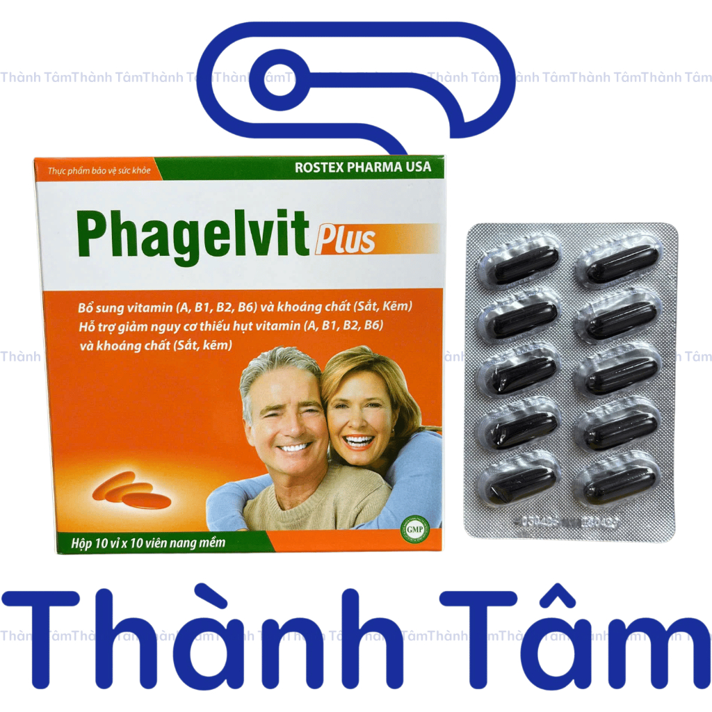 (Cam) Viên uống PHAGELVIT PLUS 100V bổ sung vitamin và khoáng chất tăng sức khỏe, sức đề kháng