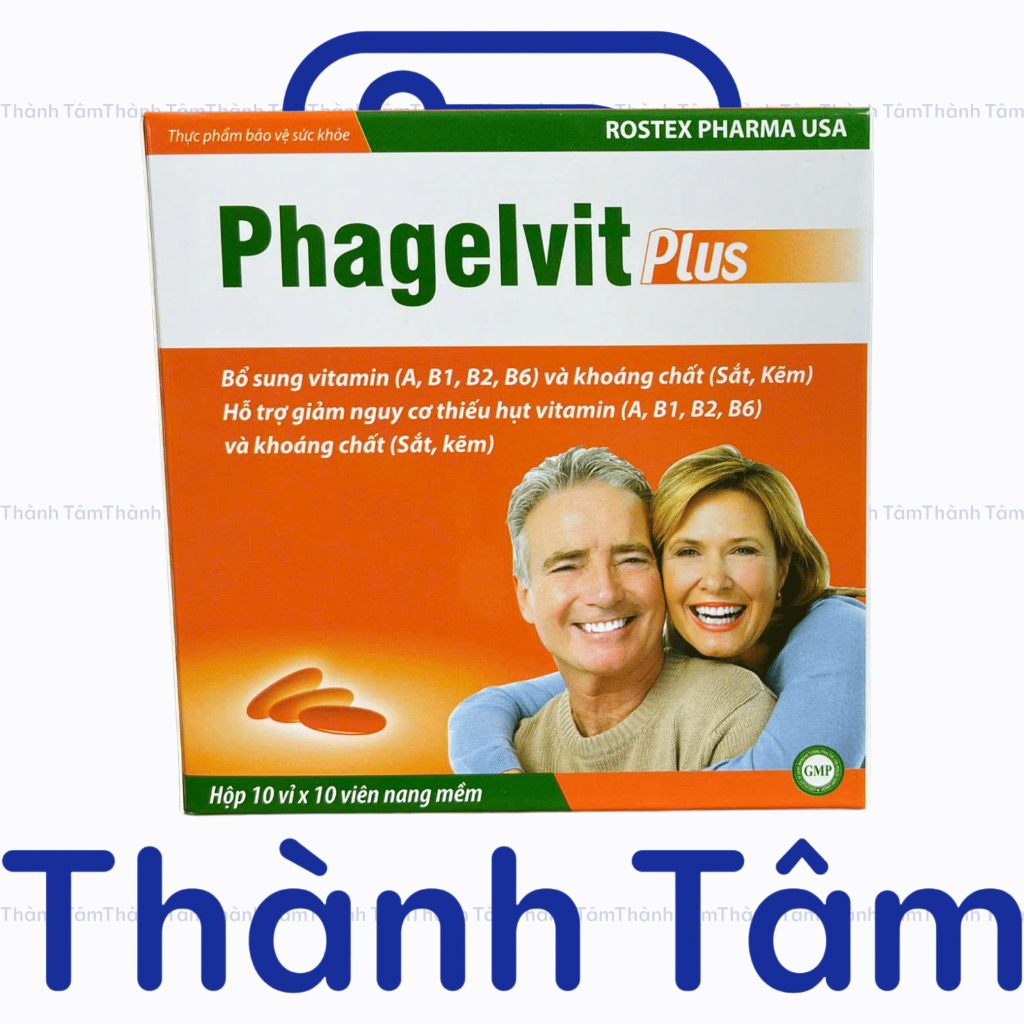 (Cam) Viên uống PHAGELVIT PLUS 100V bổ sung vitamin và khoáng chất tăng sức khỏe, sức đề kháng