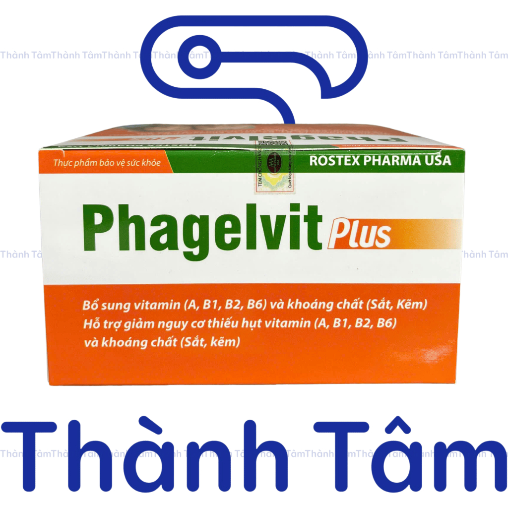 (Cam) Viên uống PHAGELVIT PLUS 100V bổ sung vitamin và khoáng chất tăng sức khỏe, sức đề kháng