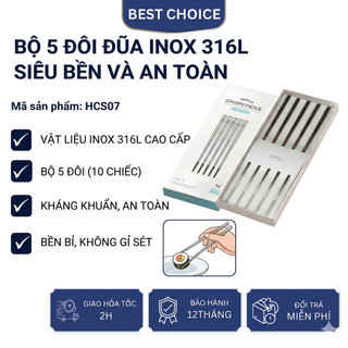 Đũa 5 đôi Haatz HCS078 Inox 316L siêu bền và an toàn