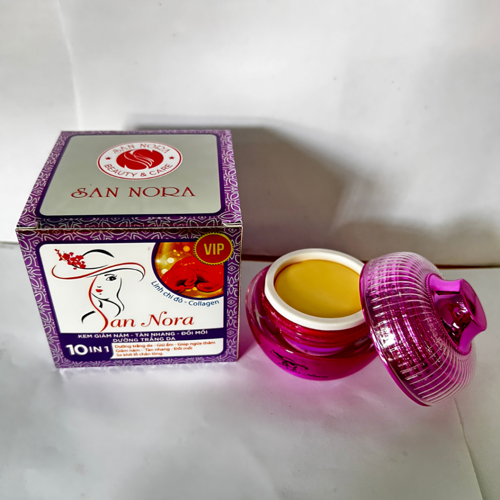 Kem Giúp Cải Thiện Nếp Nhăn Tàn Nhang Cấp Ẩm Cho Làn Da Mịn Màng - San Nora 10in1 (Tím Trắng)