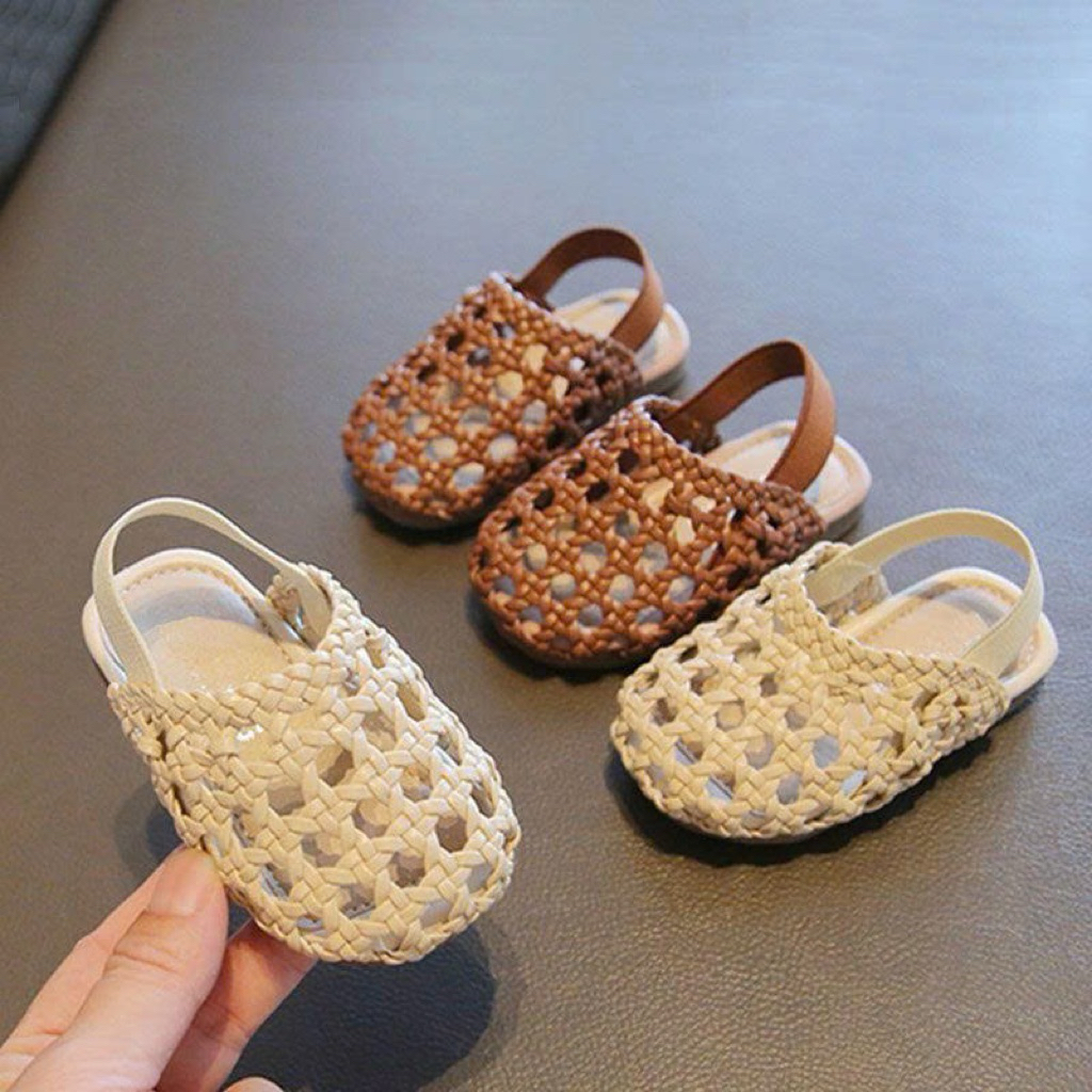 (Order - Đo chân bé +1cm => size giày) Dép quai rọ mùa hè thoáng mát phù hợp đi biển, đi chơi dành cho bé gái