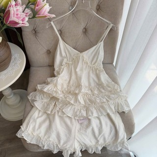 B141 Bộ Thô Đũi 2 Dây Kèm Lót Đệm Phối Bèo Cao Cấp Phương Linh Underwear