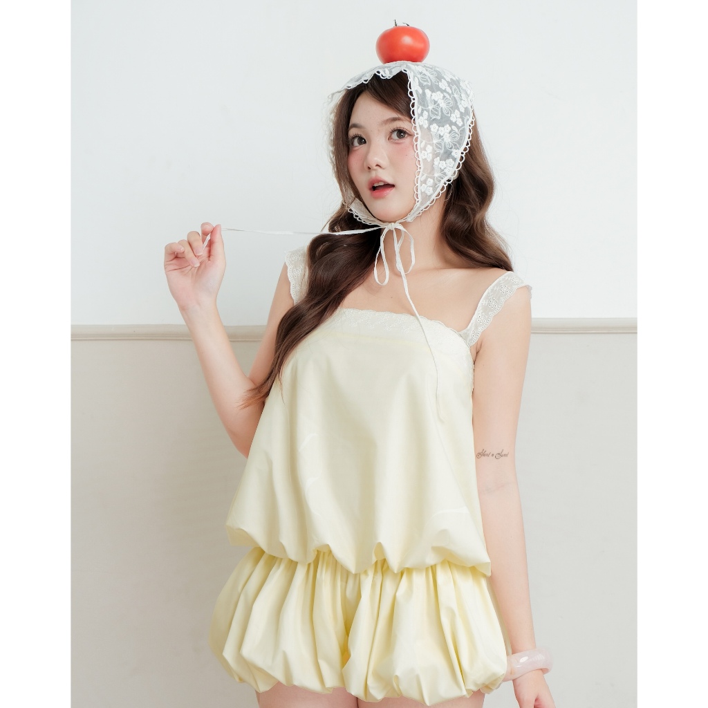 Jumpsuit Nữ TADDI Hai Dây Ren Dáng Tùng Bí Dễ Thương SECODEE