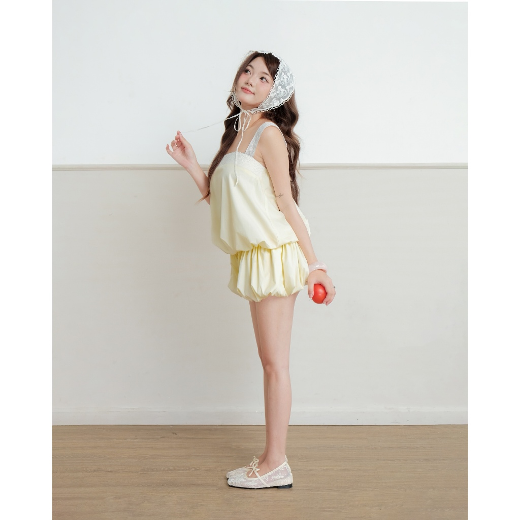 Jumpsuit Nữ TADDI Hai Dây Ren Dáng Tùng Bí Dễ Thương SECODEE