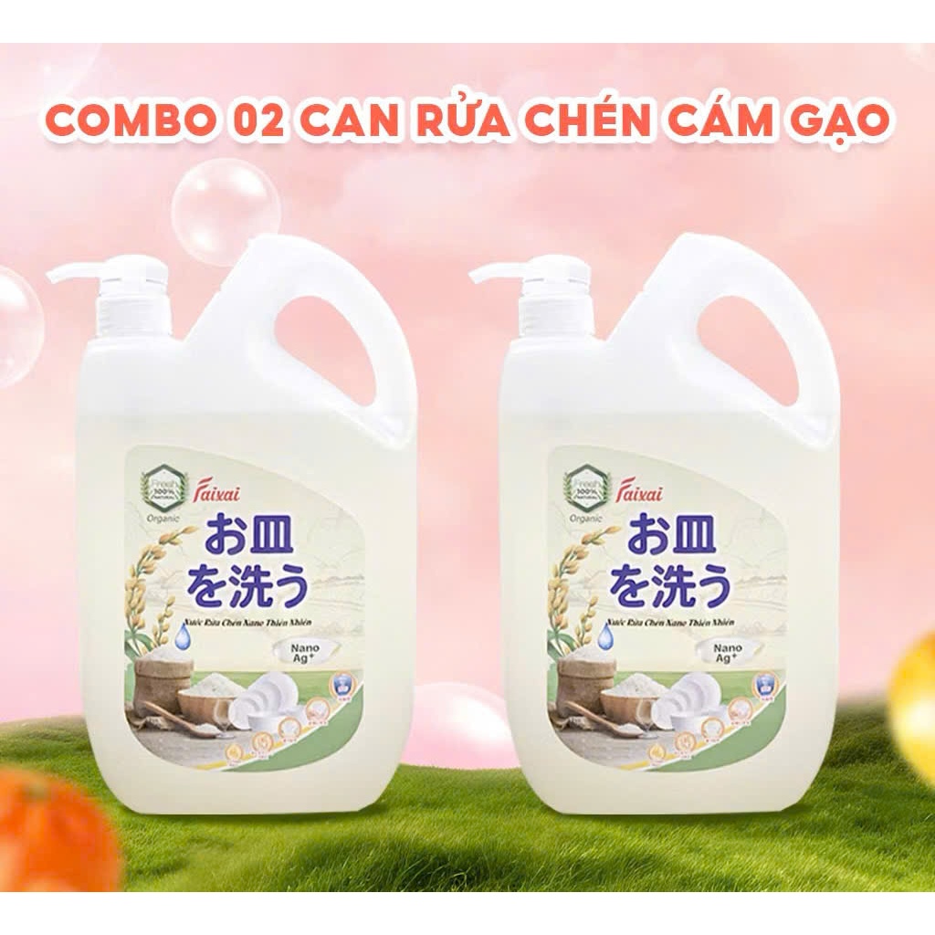 [ECG][COMBO] 2can Nước Rửa Chén nano Faixai 2.2L - F003