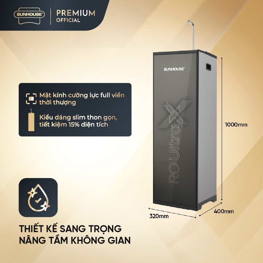 [LẮP ĐẶT TOÀN QUỐC] Máy lọc nước Ion Kiềm Hydrogen UltraX SUNHOUSE SHA8823LA - 2 chế độ nước: RO - Hydrogen Ion Kiềm