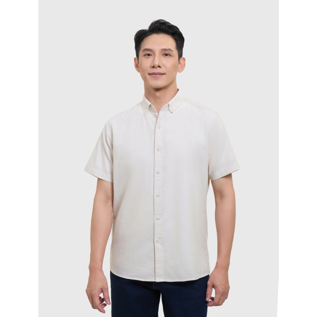 Áo Sơ mi nam CANIFA cổ bẻ basic ngắn tay 8TH26A001