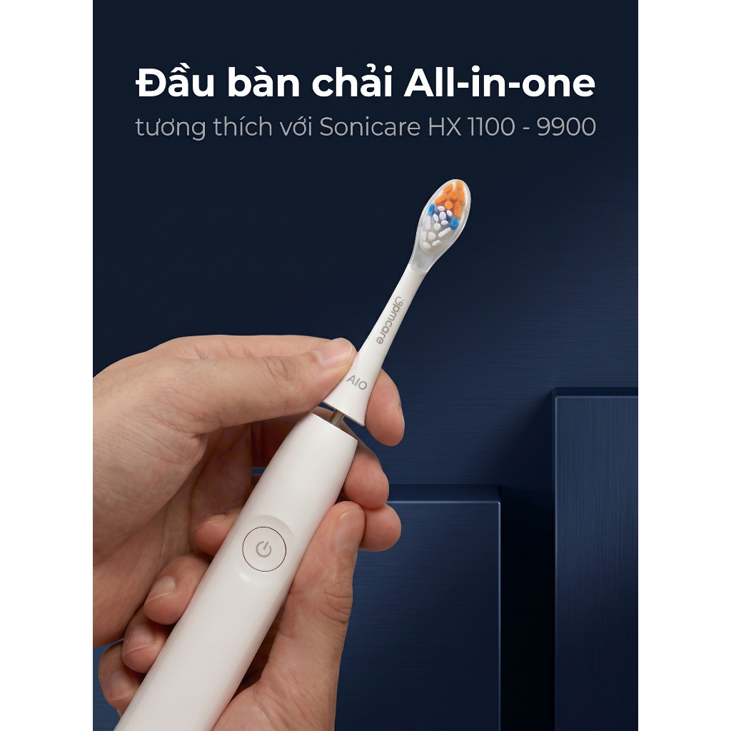 Bộ 4 đầu thay thế bàn chải điện 9pmcare AIO All-in-one (Tương thích các dòng Philips)