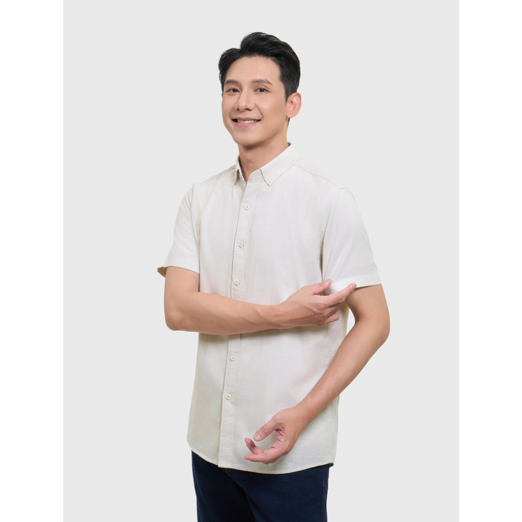 Áo Sơ mi nam CANIFA cổ bẻ basic ngắn tay 8TH26A001