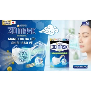 KHẨU TRANG UNICHARM 3D MASK HIGH BLOCK (SIZE M - GÓI 5 MIẾNG)