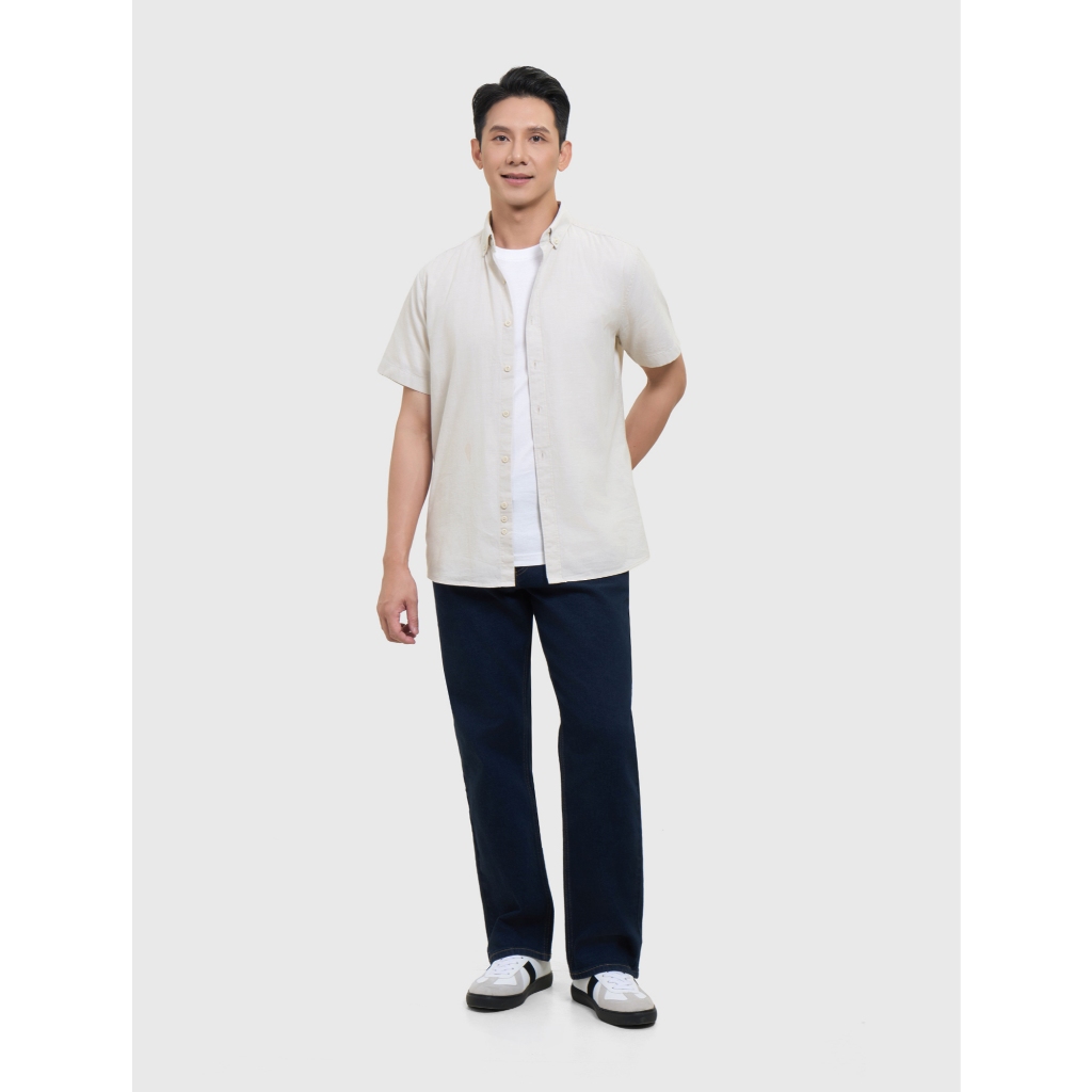 Áo Sơ mi nam CANIFA cổ bẻ basic ngắn tay 8TH26A001