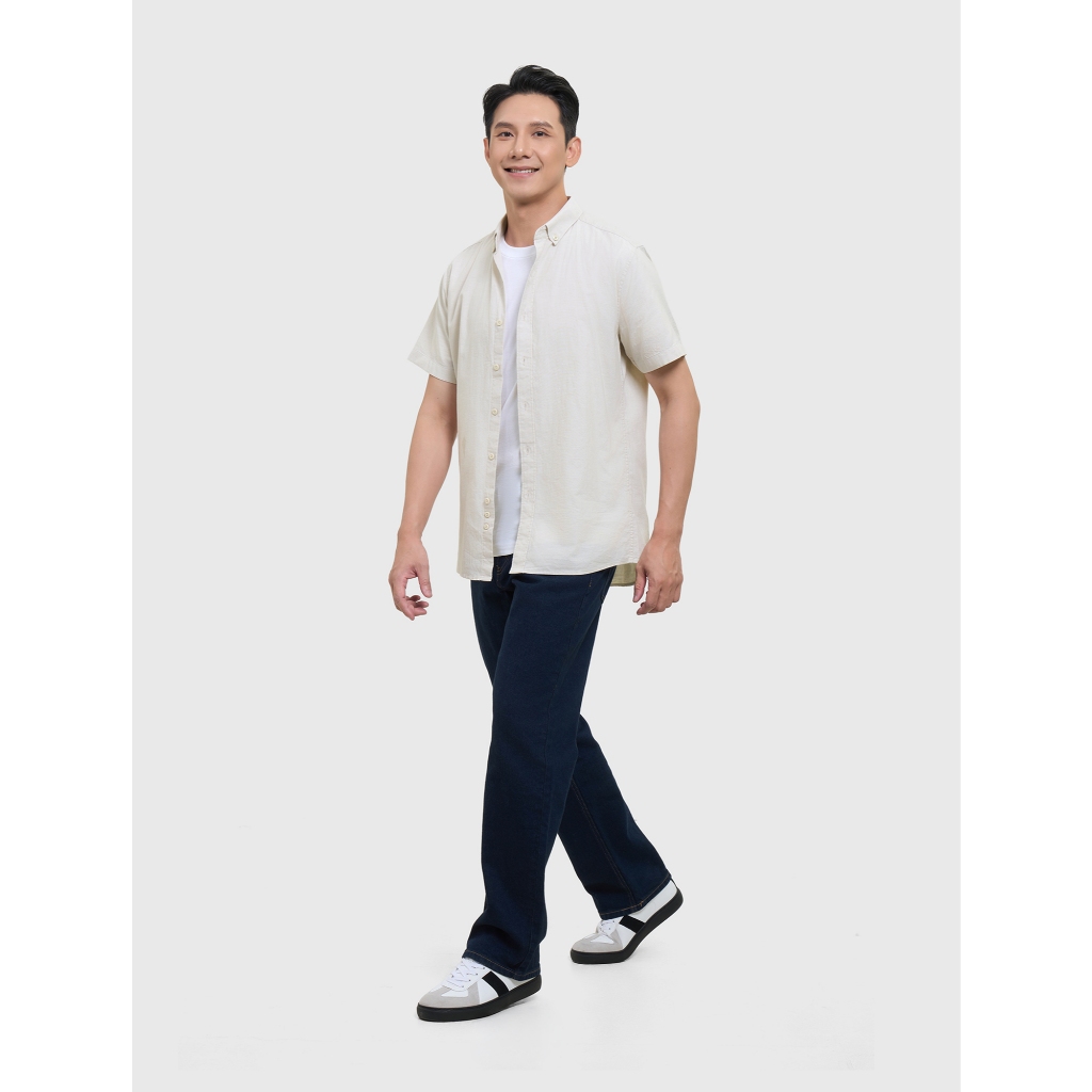 Áo Sơ mi nam CANIFA cổ bẻ basic ngắn tay 8TH26A001
