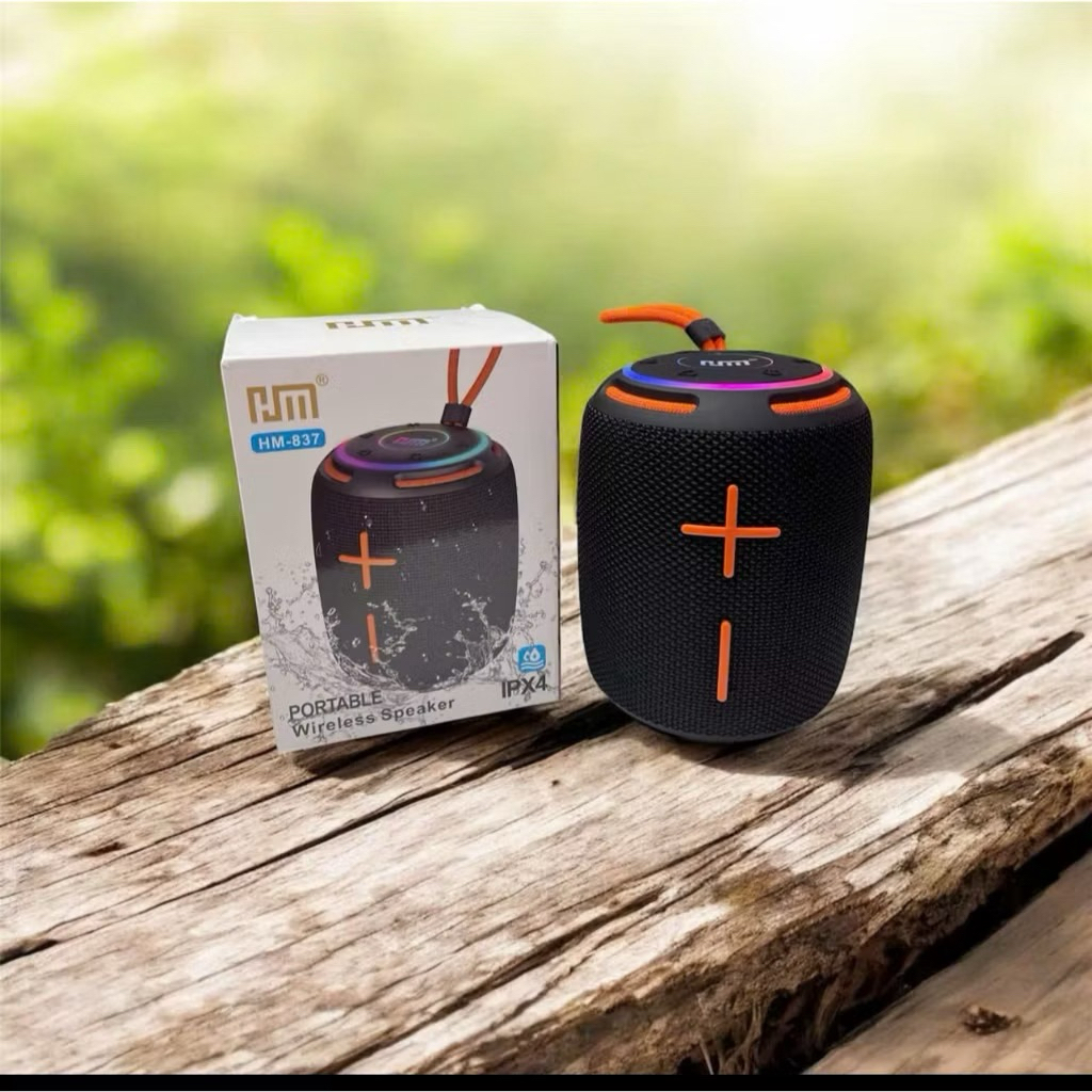 * Loa Bluetooth HM837 Mini Bass Mạnh Ghép 2 Loa Pin Trâu . Chống Nước IPX6