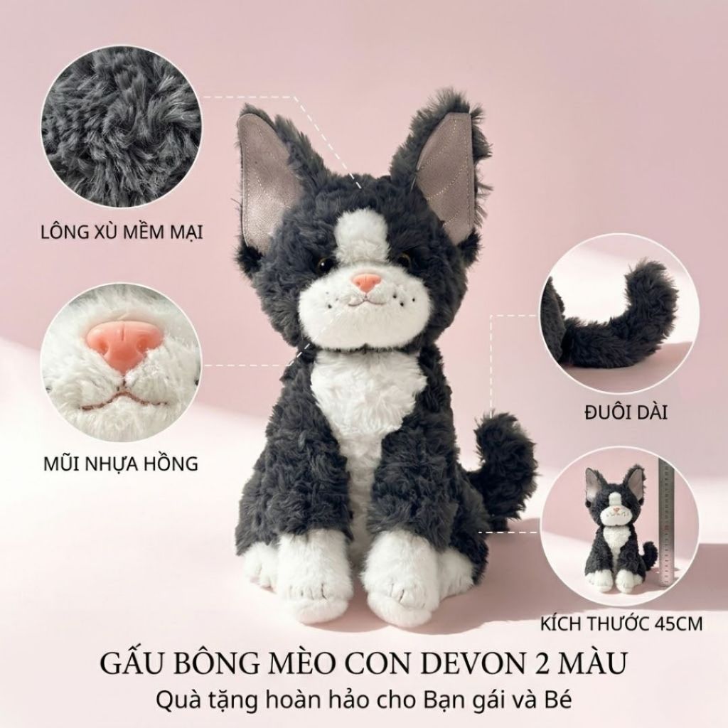 BST Gấu Bông Mèo Nhiều Mẫu Siêu Dễ Thương, Thú Nhồi Bông Con Mèo Mềm Mại Cao Cấp Làm Quà Tặng,Gấu Ôm Ngủ Cho Bé