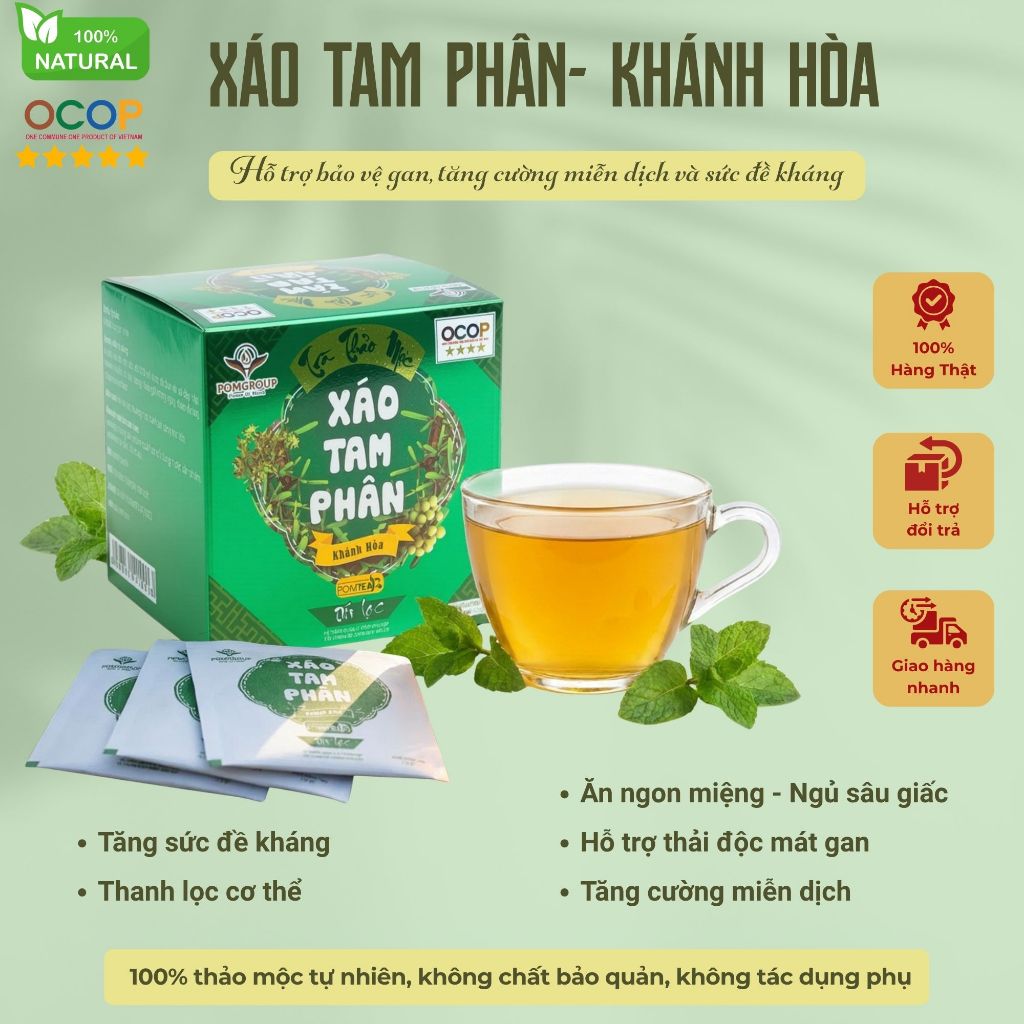 Trà Xáo Tam Phân Khánh Hòa - Hỗ trợ mát gan, thanh nhiệt | 100% Nguyên Liệu Tự Nhiên Khánh Hòa
