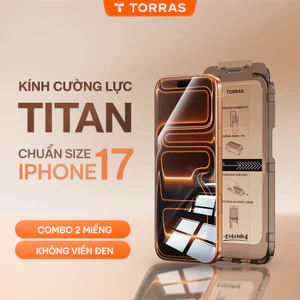 TORRAS Kính Cường Lực 2 Miếng Tự Dán Không Viền Đen Chống Vân Tay Cho Điện Thoại Di Động